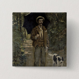 Claude Monet man med ett paraply, c.1868-69 Knapp