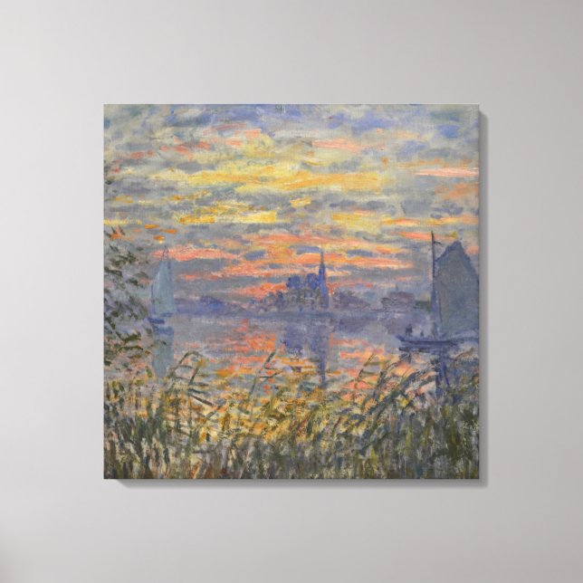Claude Monet-Marine View with a Sunset Canvas Pri (Framsida)