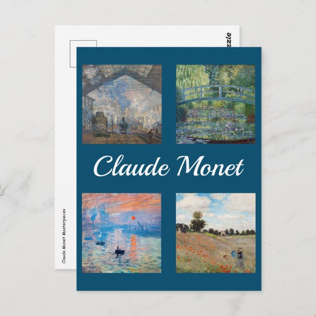 Claude Monet Mästerverk Lappat Postkort Vykort (Fram/baksida)