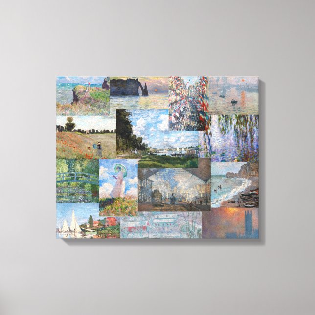 Claude Monet - Mästerverk Patchwork Canvastryck (Framsida)