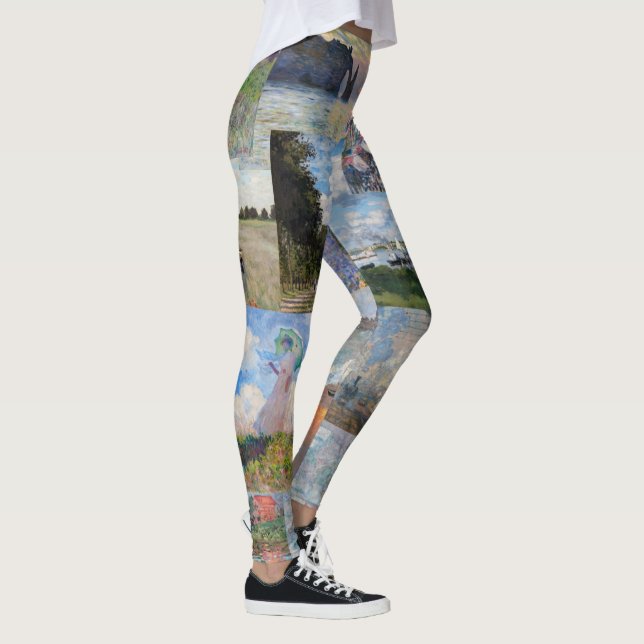 Claude Monet - mästerverk Patchwork Leggings (Höger)
