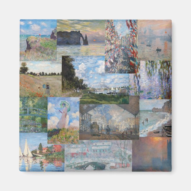 Claude Monet - mästerverk Patchwork Magnet (Framsidan)