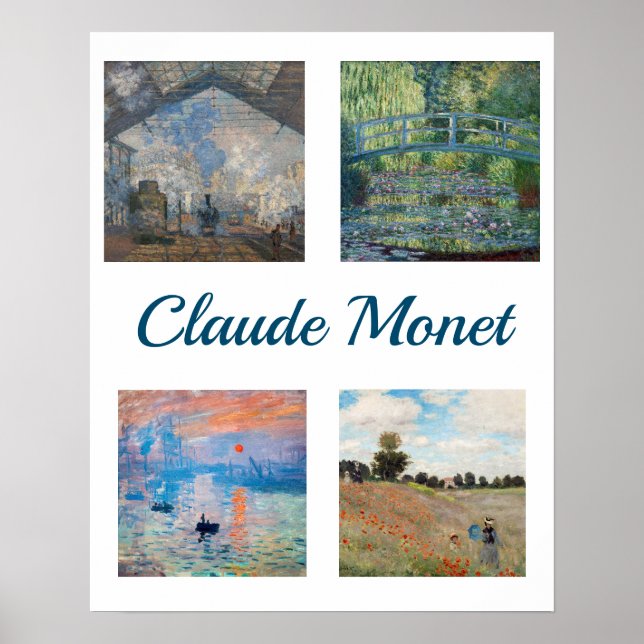 Claude Monet Mästerverk Patchwork Poster (Framsidan)