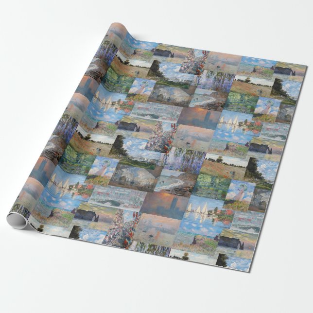 Claude Monet - mästerverk Patchwork Presentpapper (Utrullad)
