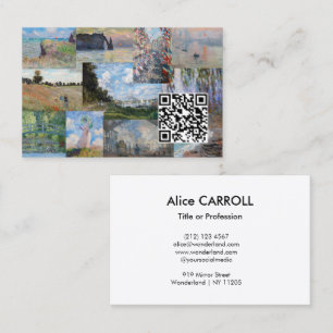 Claude Monet - mästerverk Patchwork - QR Code Visitkort