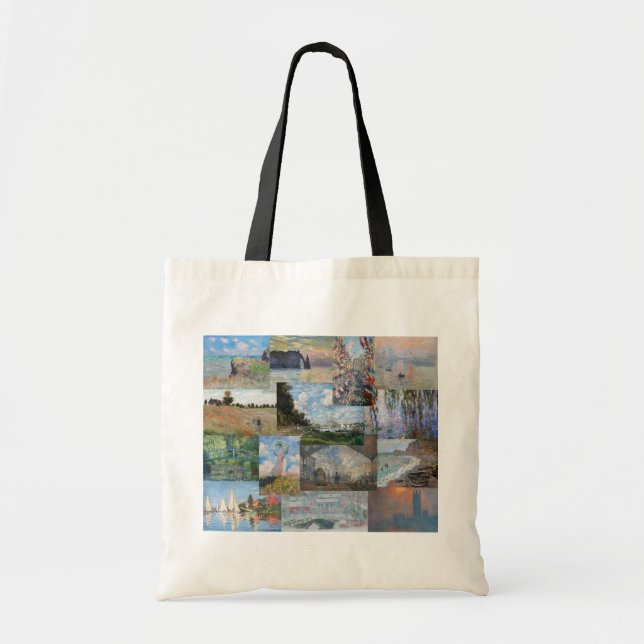 Claude Monet - mästerverk Patchwork Tote Bag Tygkasse (Framsidan)