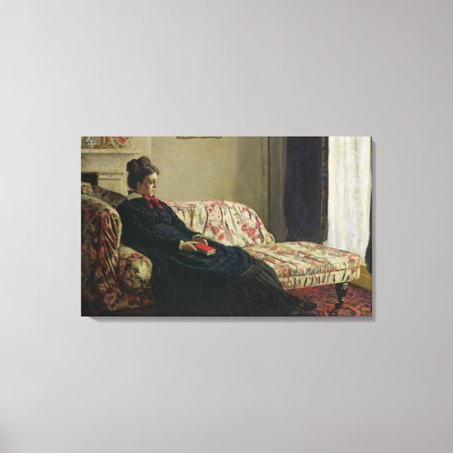 Claude Monet | Meditation eller Madame Monet Canvastryck (Framsida)