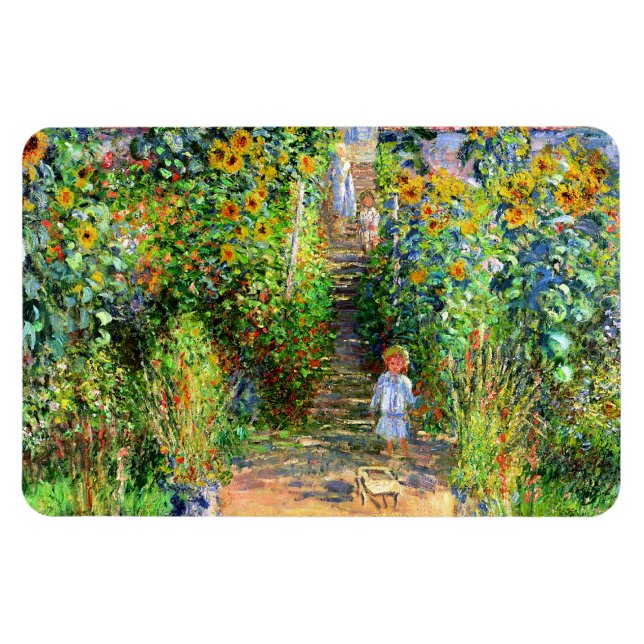 Claude Monet: Monets Garden vid Vétheuil Magnet (Horisontell)