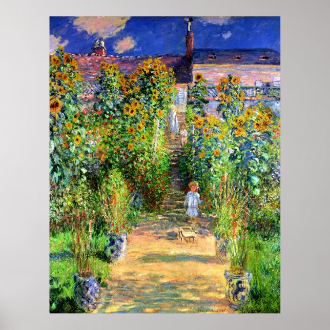 Claude Monet: Monets Garden vid Vétheuil Poster (Framsidan)