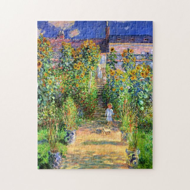 Claude Monet: Monets Garden vid Vétheuil Pussel (Vertikal)