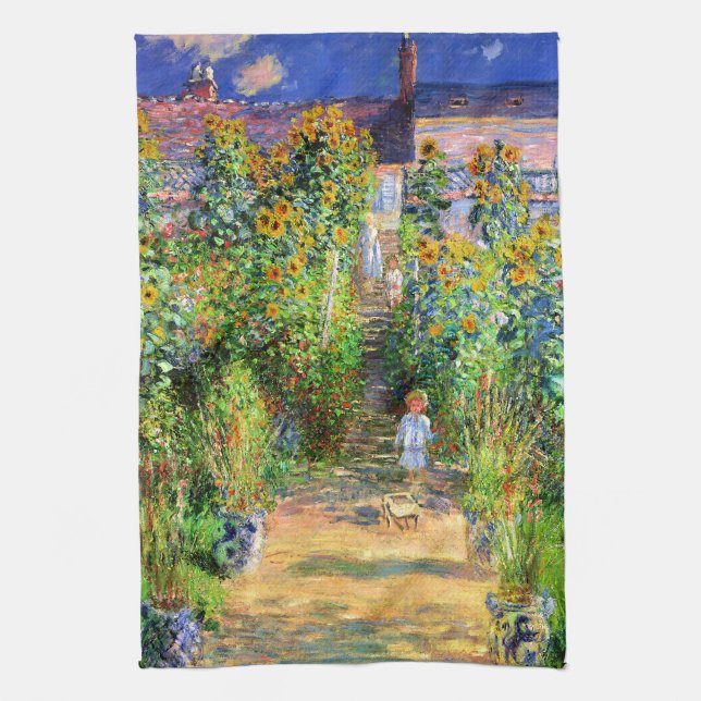 Claude Monet: Monets trädgård på Vétheuil Kökshandduk (Vertikal)