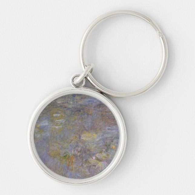 Claude Monet | näckrosdamm Rund Silverfärgad Nyckelring (Framsidan)