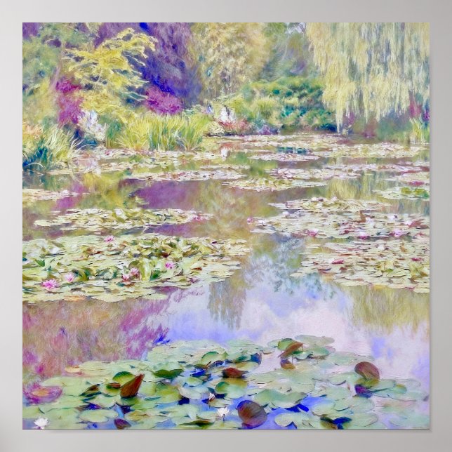 Claude Monet Näckrosdammen Giverny Poster (Framsidan)