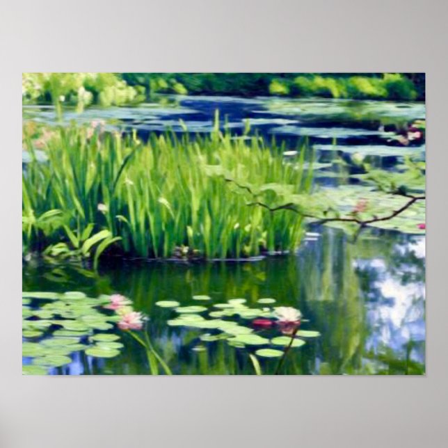 Claude Monet Näckrosdammen Giverny Poster (Framsidan)