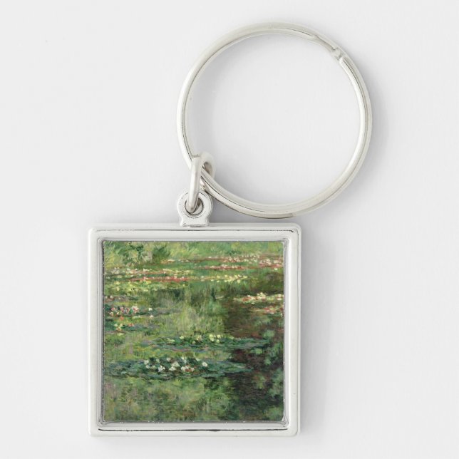 Claude Monet | näckrosen Damm, 1904 Fyrkantig Silverfärgad Nyckelring (Framsidan)