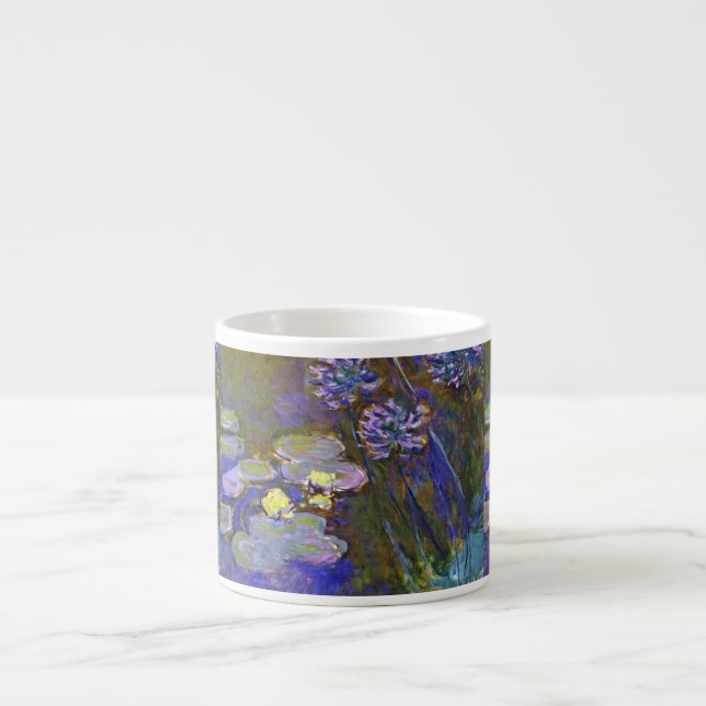 Claude Monet Näckrosor Agapanthus Vintage Konst Espressomugg (Framsidan)