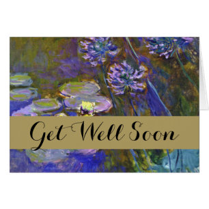 Claude Monet Näckrosor Agapanthus Vintage Konst Hälsningskort