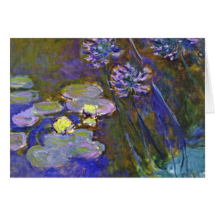 Claude Monet Näckrosor Agapanthus Vintage Konst Hälsningskort