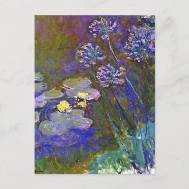 Claude Monet Näckrosor Agapanthus Vykort (Framsida)