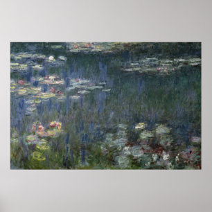 Claude Monet näckrosor: Gröna reflexioner Poster