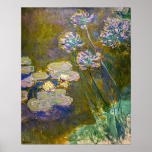 Claude Monet - Näckrosor och Agapanthus Poster