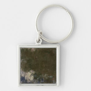 Claude Monet näckrosorna molnen, 1914-18 Fyrkantig Silverfärgad Nyckelring