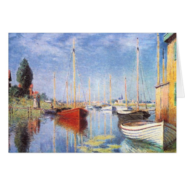 Claude Monet: Nöjefartyg på Argenteuil Hälsningskort (Framsidan Horizontal)
