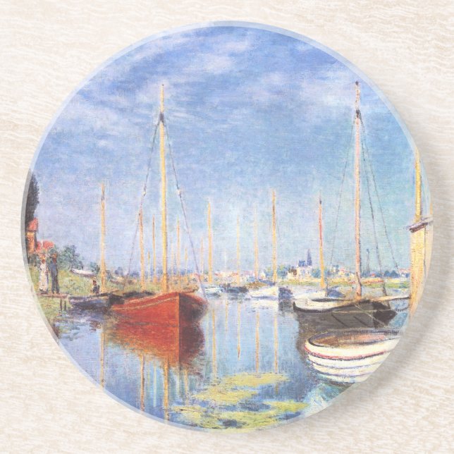 Claude Monet: Nöjefartyg på Argenteuil Underlägg Sandsten (Framsidan)