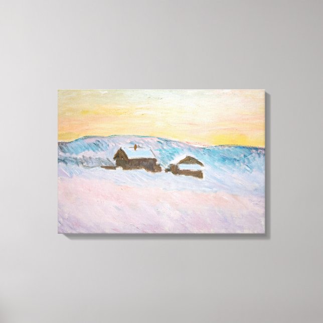 Claude Monet - Norge Liggande, blå hus Canvastryck (Framsida)