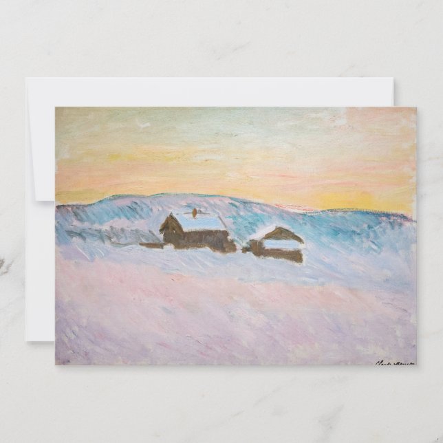 Claude Monet - Norge Liggande, blå hus Inbjudningar (Framsida)