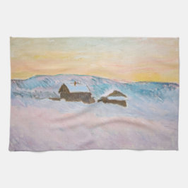 Claude Monet - Norge Liggande, blå hus Kökshandduk