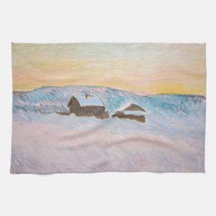 Claude Monet - Norge Liggande, blå hus Kökshandduk