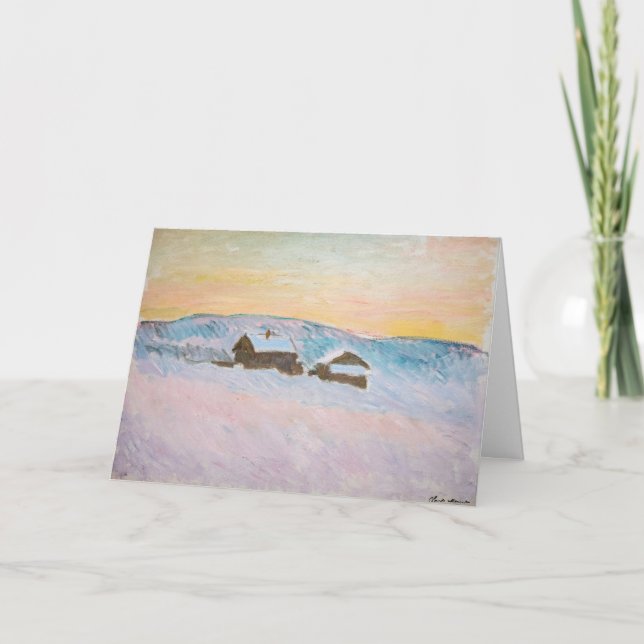 Claude Monet - Norge Liggande, blå hus Kort (Framsida)