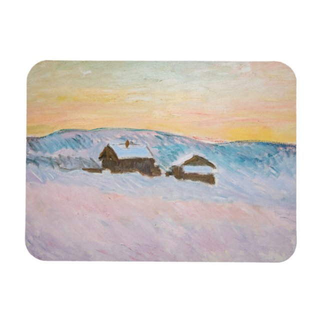Claude Monet - Norge Liggande, blå hus Magnet (Horisontell)