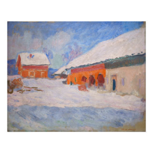 Claude Monet - Norge, Röda hus i Bjornegaard Fototryck