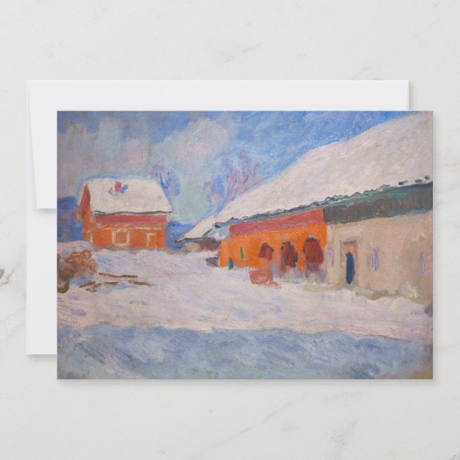 Claude Monet - Norge, Röda hus i Bjornegaard Inbjudningar (Framsida)