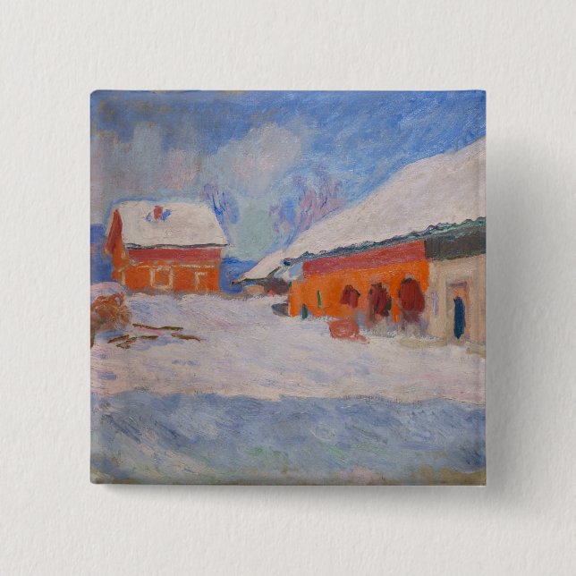 Claude Monet - Norge, Röda hus i Bjornegaard Knapp (Framsida)