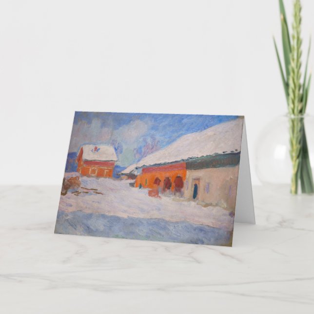 Claude Monet - Norge, Röda hus i Bjornegaard Kort (Framsida)
