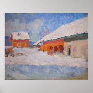 Claude Monet - Norge, Röda hus i Bjornegaard Poster