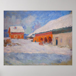 Claude Monet - Norge, Röda hus vid Bjornegaard Poster