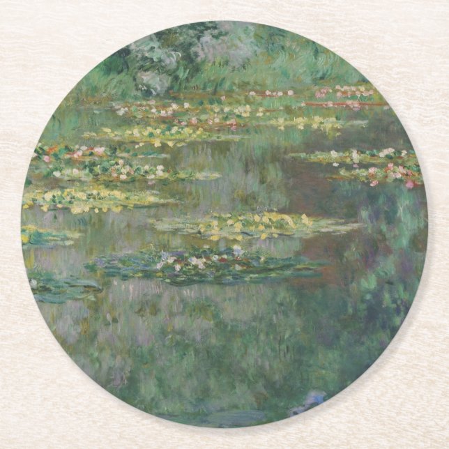 Claude Monet - Nymphéadammen Underlägg Papper Rund (Framsidan)