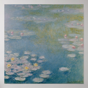 Claude Monet Nympheas på Giverny, 1908 Poster
