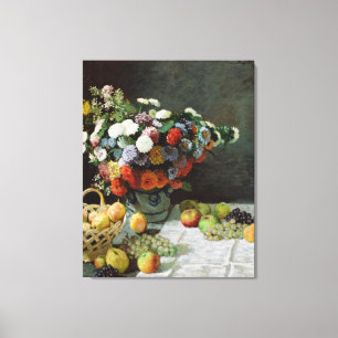 Claude Monet och fortfarande Liv med blommor och f Canvastryck