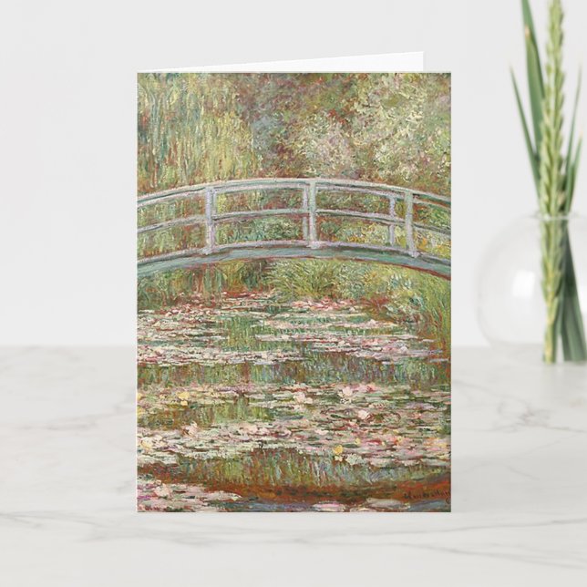 Claude Monet - överbrygga över ett damm av Helgkort (Framsida)