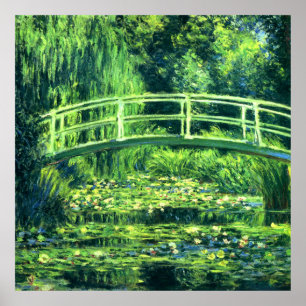 Claude Monet: Överbrygga över ett damm av Poster