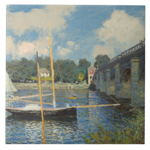 Claude Monet överbrygga på Argenteuil Kakelplatta