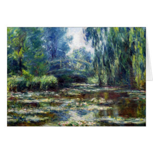 Claude Monet överbryggar över näckrosdamm Hälsningskort