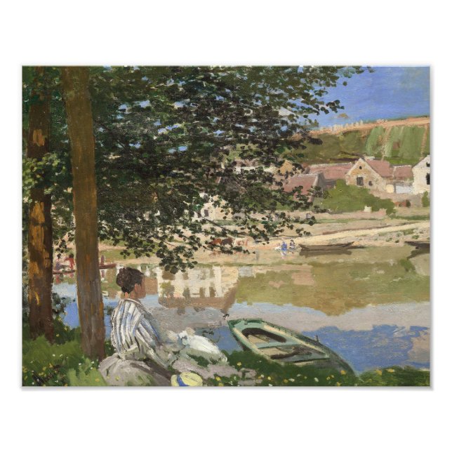Claude Monet - På Seine Bank, Bennecour Fototryck (Framsidan)