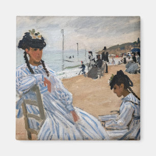 Claude Monet - På stranden i Trouville Magnet