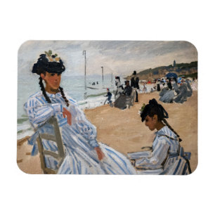 Claude Monet - På stranden i Trouville Magnet